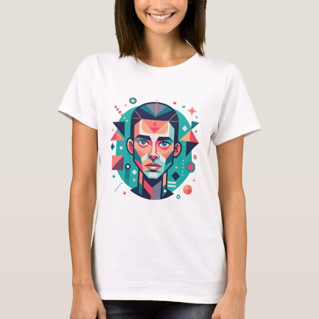 Camiseta Retrato Geométrico Facial (Frente)