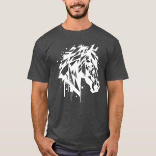 Camiseta Retrato Geométrico Vintage Bela Cabeça de Cavalo g