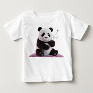 Camiseta Retrato Hiper-Realista de um Bebê Panda em 3D