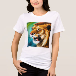 Camiseta Retrato Lateral do Leão Rugindo-57566