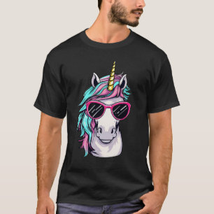 Camiseta Retrato legal da Cabeça do Unicórnio com Óculos So