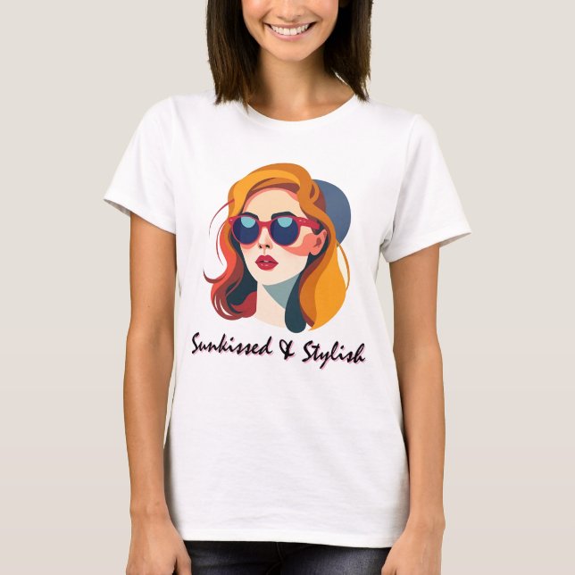 Camiseta Retrato legal da Mulher Retro (Frente)
