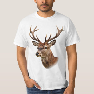 Camiseta Retrato Majestoso de Veado com Grandes Chifres