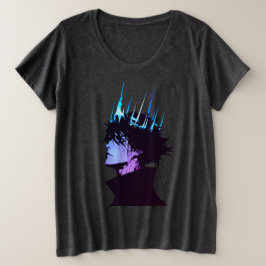 Camiseta Retrato Masculino do Rei Anime Gótico com Coroa Az