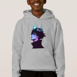 Camiseta Retrato Masculino do Rei Anime Gótico com Coroa Az