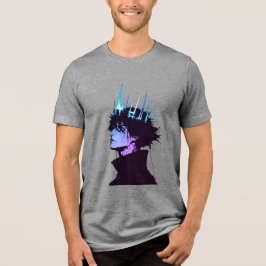 Camiseta Retrato Masculino do Rei do Anime em estilo Gótico