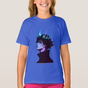 Camiseta Retrato Masculino Gótico do Rei Anime com Coroa Az