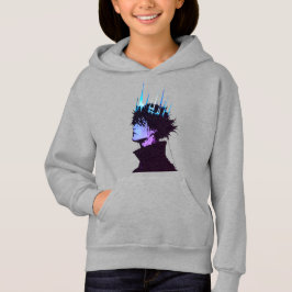 Camiseta Retrato Masculino Gótico do Rei Anime com Coroa Az