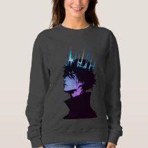 Retrato Masculino Gótico do Rei Anime com Coroa Az