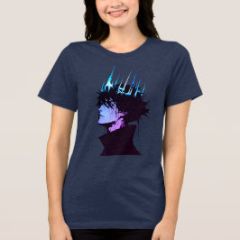 Camiseta Retrato Masculino Gótico do Rei Anime com Coroa Az