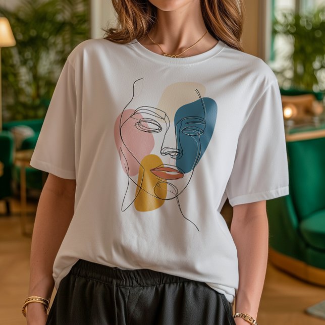 Camiseta Retrato mínimo com Abstrato de face Retrato com um (Criador carregado)