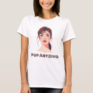 Camiseta Retrato Moderno Elegante de uma Mulher
