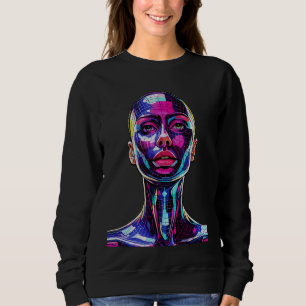 Camiseta Retrato Mosaico Vibrante de uma Mulher Moderna