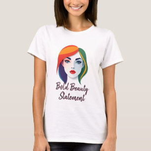 Camiseta Retrato multicolorido vibrante