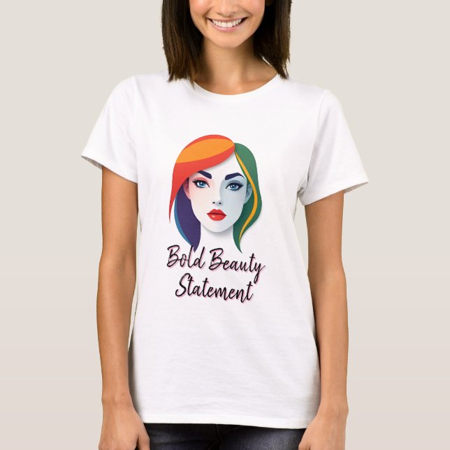Camiseta Retrato multicolorido vibrante (Frente)