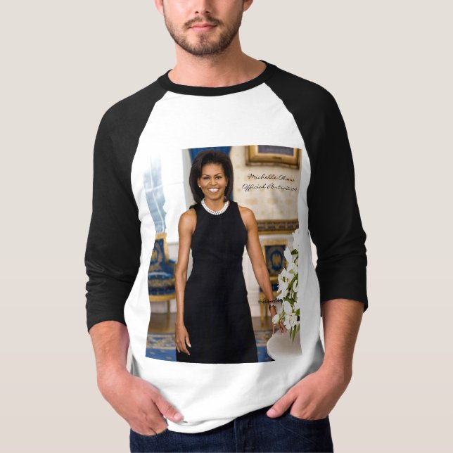Camiseta Retrato oficial da primeira senhora Michelle Obama (Frente)