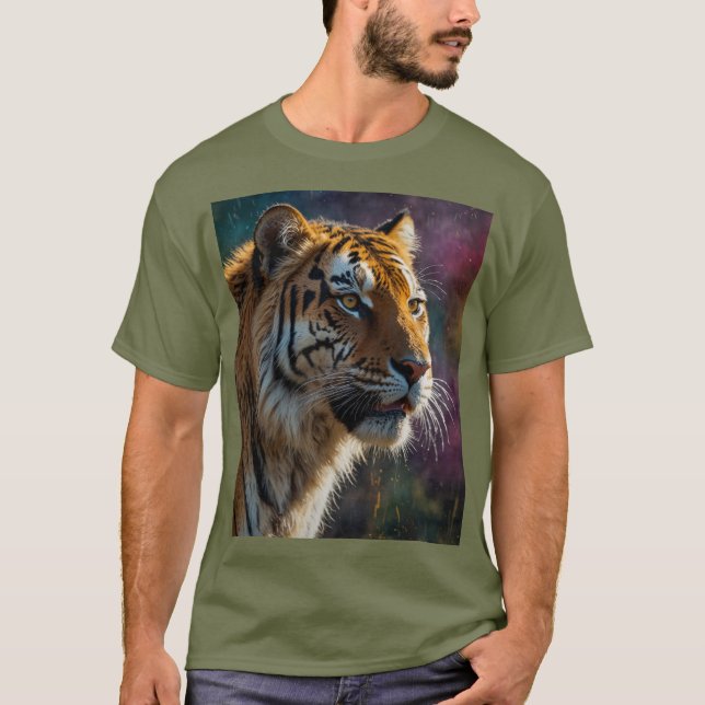 Camiseta Retrato Painterly Noble Tiger (Frente)
