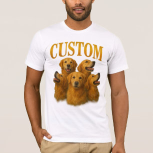 Camiseta Retrato Personalizado de Retriever Dourado – Amor