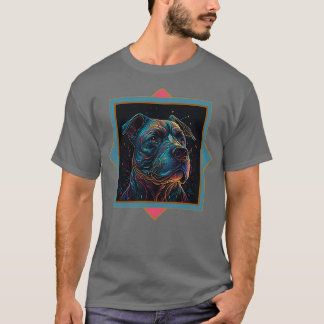 Camiseta Retrato Pit Bull Psicodélico