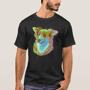 Camiseta Retrato Pop Colorido de Corgi Mãe Dia das Mães
