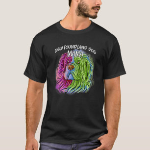 Camiseta Retrato Pop Colorido de Terra Nova Cachorro Mãe"