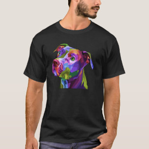 Camiseta Retrato Pop do American Pitbull Terrier Para o Don