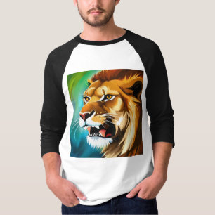Camiseta Retrato Posicionado Do Lion De Raiva-57566