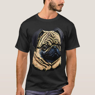 Camiseta Retrato Pug-tástico: Um Pug Fofo e Majestoso - Ani