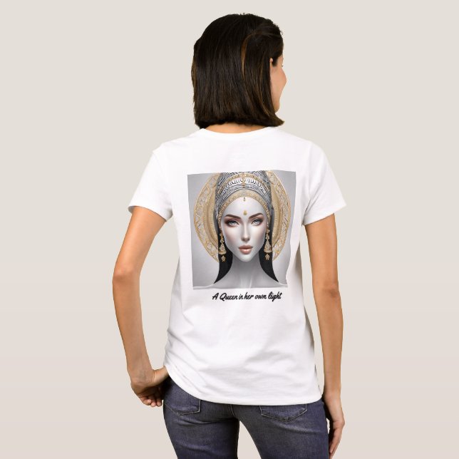 Camiseta Retrato Regal de uma Mulher Divina (Parte Traseira Completa)