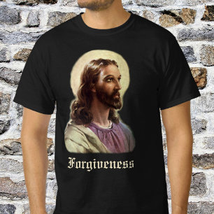 Camiseta Retrato Religioso Vintage, Jesus Cristo com Auréol