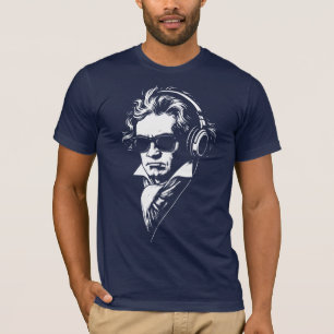 Camiseta Retrato Retro DJ Beethoven face