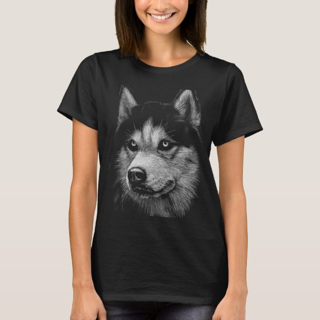 Camiseta Retrato Siberian Husky 5 (Frente)