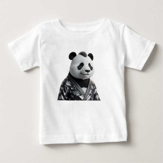 Camiseta Retrato sofisticado de panda em moda 3D (Frente)