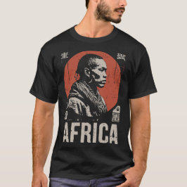 Camiseta Retrato Sol-Africano Vermelho | Arte do Patrimônio