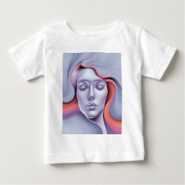 Camiseta Retrato Sonhador de Mulher Etérea Arte Surreal Flu