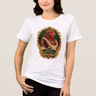 Camiseta Retrato Vintage da Senhora Rhode Island Red Galinh