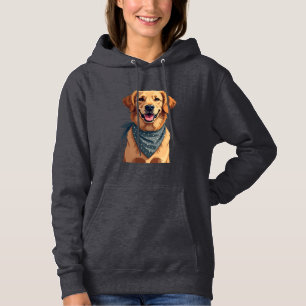 Camiseta Retrato Vintage do Golden Retriever com Faixa Colo