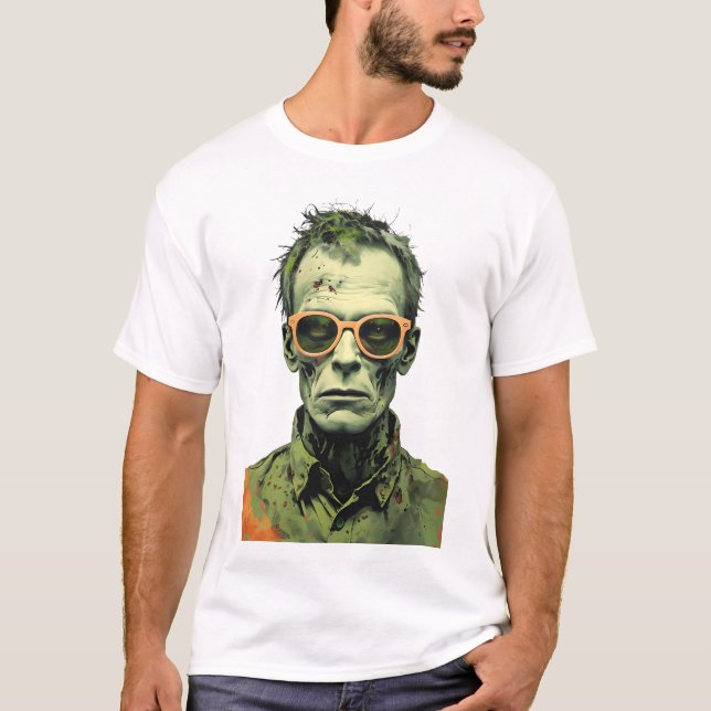 Camiseta Retrato Zombie de pop Art (Frente)