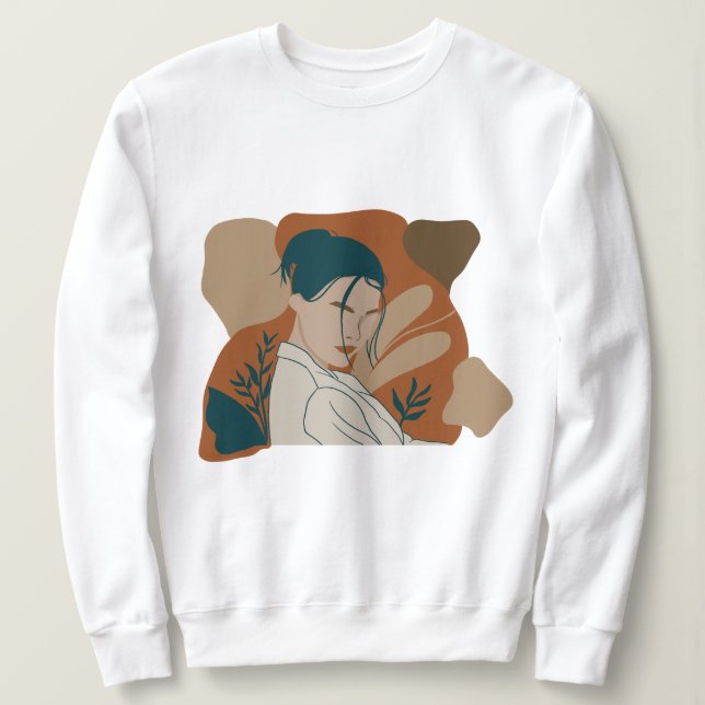 Camiseta retratos de design plano com cores boho (Frente do Design)