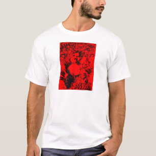 Camiseta Retratos de músicos pop em cores vermelhas vibrant