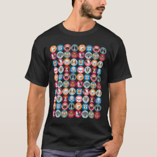 Camiseta Retratos De Pilha De Cão