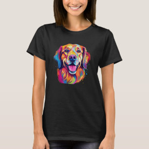 Camiseta Retriever Colorida de Ouros com olhos grandes Retr
