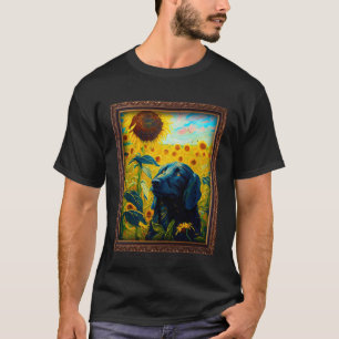 Camiseta Retriever de Capa Plana Pintura Flor de Girassol M