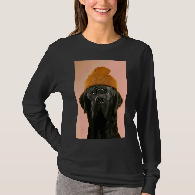 Camiseta Retriever De Laboratório Com Pierces De Óculos Bon (Frente)
