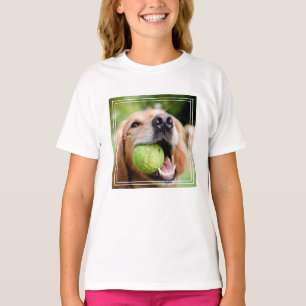 Camiseta Retriever De Ouro Com Bola De Tênis