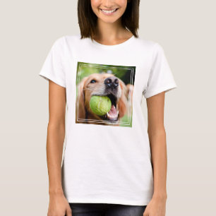 Camiseta Retriever De Ouro Com Bola De Tênis