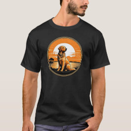 Camiseta Retriever de ouro contra Retro de Sunset Vintage