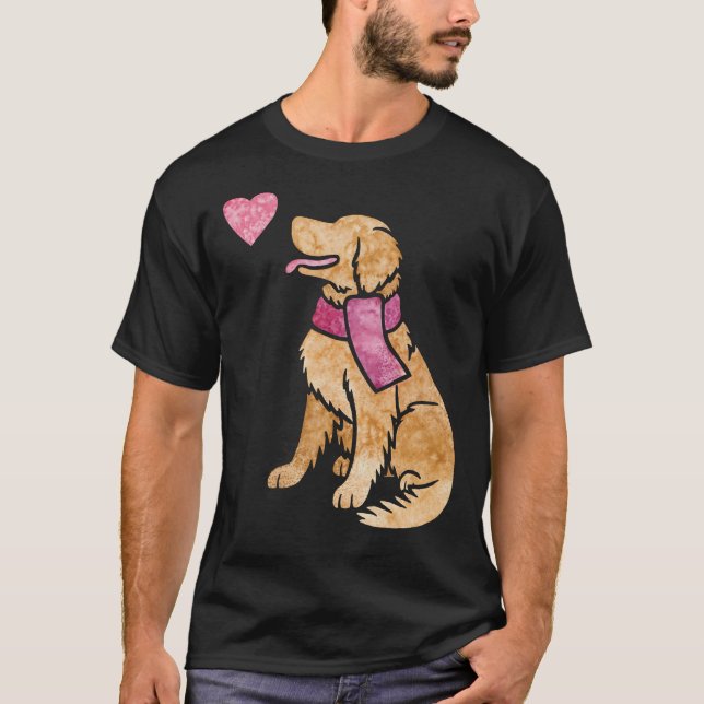 Camiseta Retriever de Ouro de Aquarela 2 (Frente)