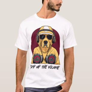 Camiseta Retriever de ouro vestido como DJ
