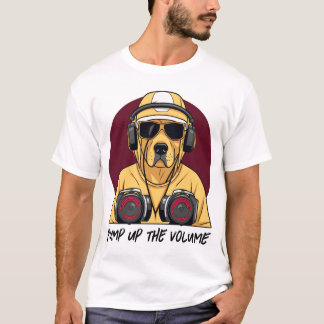 Camiseta Retriever de ouro vestido como DJ